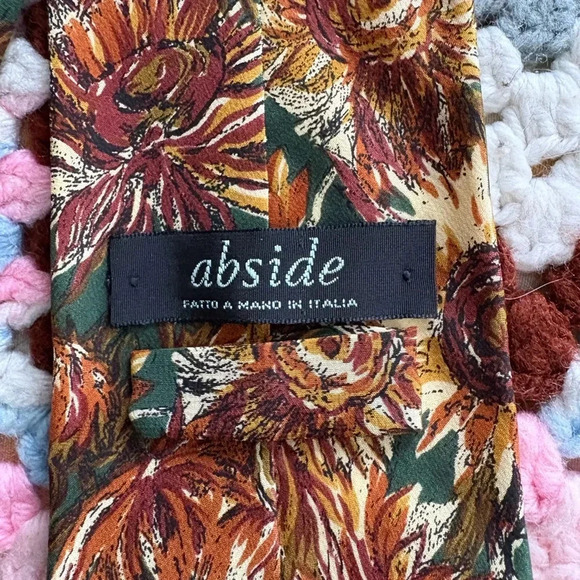 Men’s Vintage Abside Sunflower Neck Tie - Picture 4 of 6